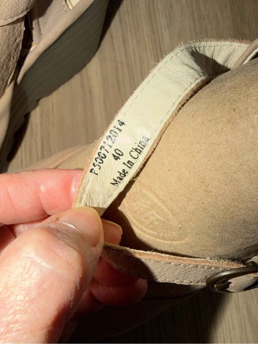 Fly London Yesh Neutral Tan Wedge Sandals with Adjustable Ankle Strap